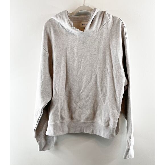 MATE the Label Organic Fleece Relaxed Hoodie Heathered Gray XL - Picture 1 of 6